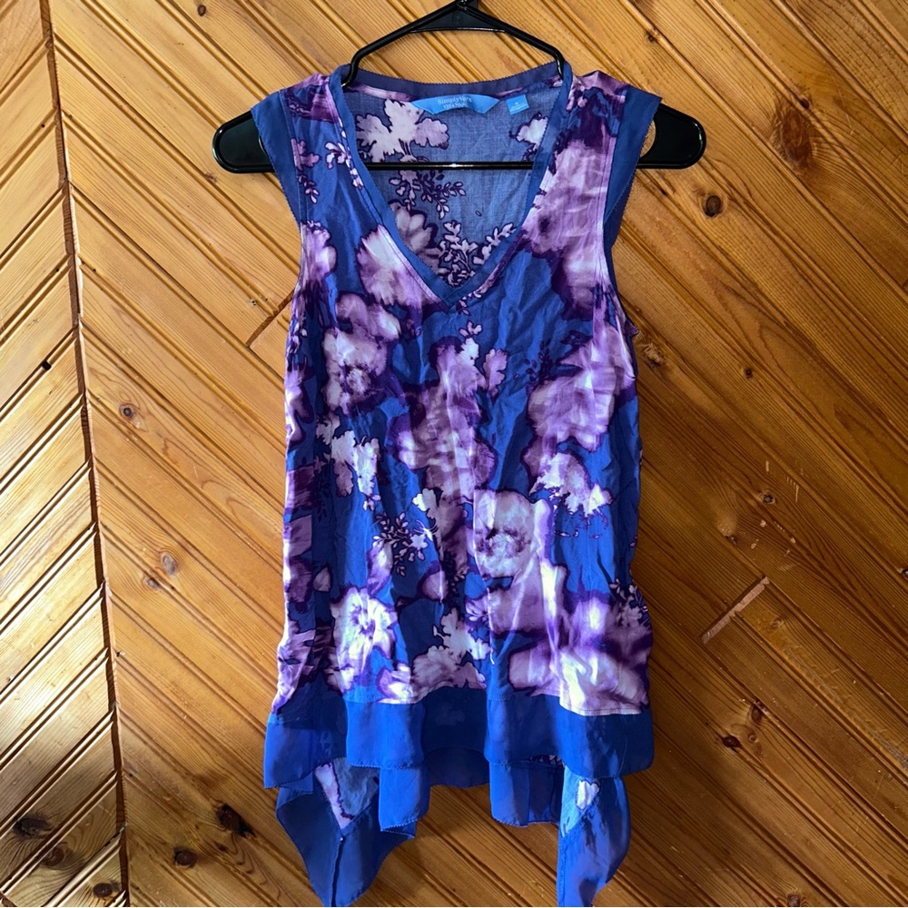 Floral Sleeveless Purple Women's Top by Vera Bradley small